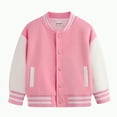thumbnail image 1 of UAYOTSE Kids Comfortable Baseball Jackets Boys Girls Jacket Lightweight Plain Button Casual Coat(5-6 Years,S57-Hot Pink), 1 of 5