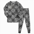 thumbnail image 1 of UAYOTSE Kids Halloween Spider Web Themed Pajama Set, Long‑Sleeve Shirt and Elastic Cuff Pants Dark‑Tone Spider Graphic Sleep Outfit Size 8-9 Years, 1 of 9