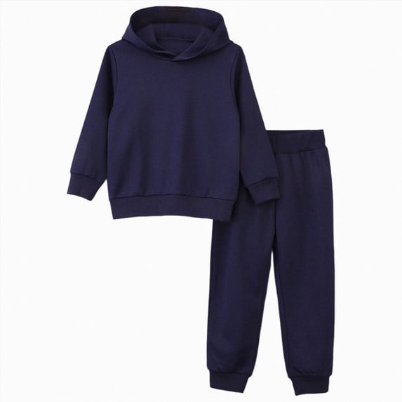 UAYOTSE Kids Solid Color Hooded Pullover Sweatshirt Trousers Set 3 6 12 18 Months 2T 3T 4T 5T 6T Fit Casual Outfit Size 8-9 Years