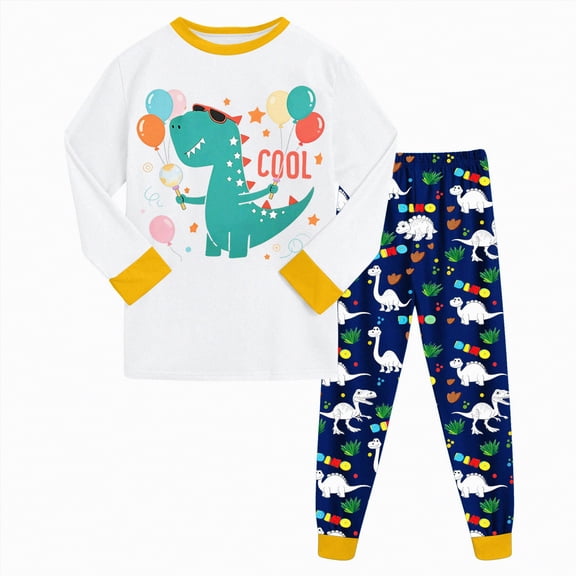 UAYOTSE Kids Toddler Pajamas Boys Girls Fleece Pajama Set Spring Warm Sleepwear Pjs Set Plush Tops Pants Outfits,Sizes 8-9 Years