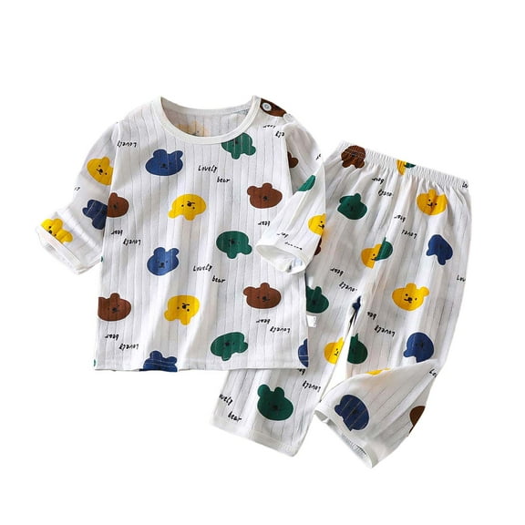 UAYOTSE Kids Toddler Pajamas Boys Girls Fleece Pajama Set Winter Warm Sleepwear Pjs Set Plush Tops Pants Outfits Loungewear,Sizes 7-8 Years