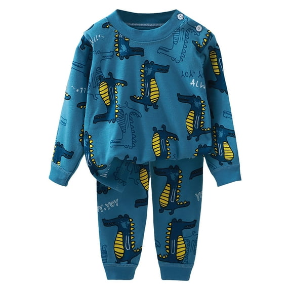 UAYOTSE Kids Toddler Pajamas Boys Girls Fleece Pajama Set Winter Warm Sleepwear Pjs Set Plush Tops+Pants Outfits,Sizes 6-12 Months