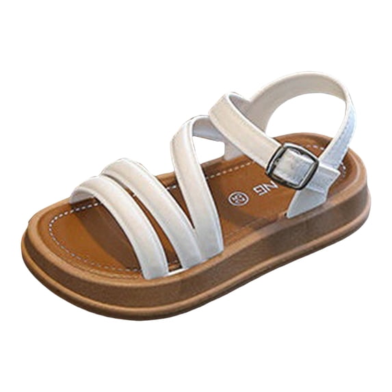 UAYOTSE Little/Big Girls Sandals Strappy Open Toe Dress Sandals with Adjustable Hook and Loop Fastener,Sizes 9.5