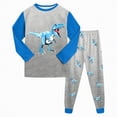 thumbnail image 1 of UAYOTSE Little Boy Space Pajama Set 100% Cotton Dinosaur Sleepwear Long Sleeve Pjs(5-6 Years,Z38-Sky Blue), 1 of 9