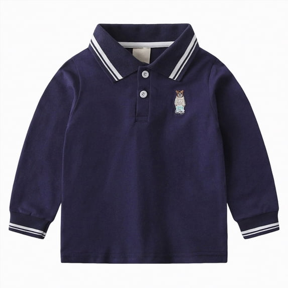 UAYOTSE Little Boy Summer Casual Polo Shirt Short Sleeved Basic Polos Versatile Pullover T Shirt Loose Outdoor Tops,Sizes 3-4 Years