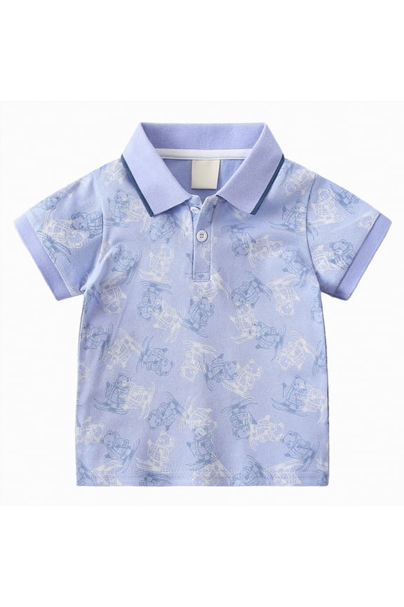 Little Boy Trendy Short Sleeve Polo Perfect for All Summer 1T 2T 3T Kids School Uniform and Social Activities,Sizes 2-3 Years
