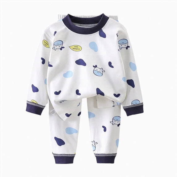 UAYOTSE Little Boys Long Sleeve Tracksuit Set, Printed Top and Elastic Waist Joggers Daily Indoor and Outdoor Outfit Size 7-8 Years