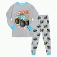 thumbnail image 1 of UAYOTSE Little Boys Pajamas Fire Truck Kids Train 2 Piece Pjs Dinosaur Sleepwear Toddler Boy Tractor Clothes Sets(4-5 Years,Z69-Grey), 1 of 7