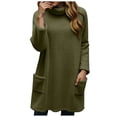 thumbnail image 1 of UAYOTSE Long Sleeve Tops for Women Casual Turtleneck Pullover Fall Loose Tunic Thin Sweaters Knit Tops for Lady(A205-Dark Green,XXL), 1 of 4