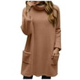 thumbnail image 1 of UAYOTSE Long Sleeve Tops for Women Casual Turtleneck Pullover Fall Loose Tunic Thin Sweaters Knit Tops for Lady(A207-Khaki,L), 1 of 4
