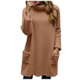 thumbnail image 1 of UAYOTSE Long Sleeve Tops for Women Casual Turtleneck Pullover Fall Loose Tunic Thin Sweaters Knit Tops for Lady(A207-Khaki,M), 1 of 4