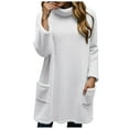 thumbnail image 1 of UAYOTSE Long Sleeve Tops for Women Casual Turtleneck Pullover Fall Loose Tunic Thin Sweaters Knit Tops for Lady(A211-White,XXL), 1 of 4