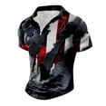 thumbnail image 1 of UAYOTSE Male Independence Day Chainmail Texture Graphic T-Shirt, Short Sleeve Top with Twist XL Black, 1 of 4