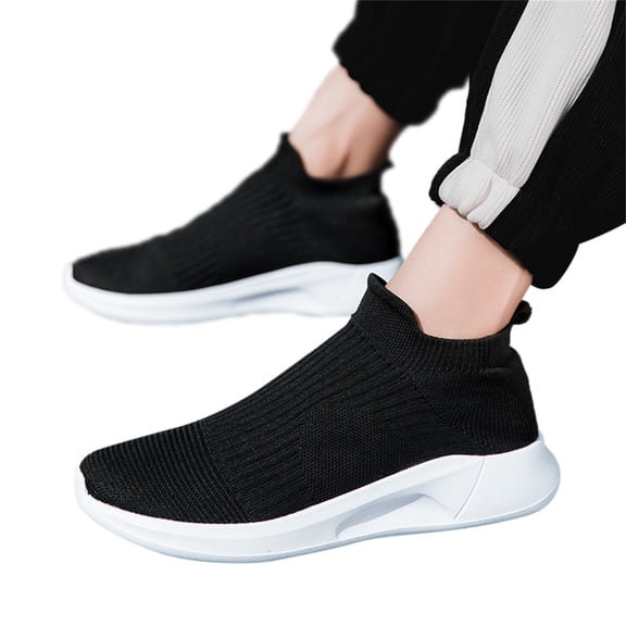 UAYOTSE Men Running Shoes Men Casual Breathable Walking Shoes Sport Athletic Sneakers Gym Tennis Slip On Comfortable Lightweight Shoes,White 41