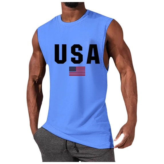 UAYOTSE Men Summer Sleeveless Tee Comfortable Loose Fit Graphic Tee for Beach Gym Vacation,Sizes 3XL