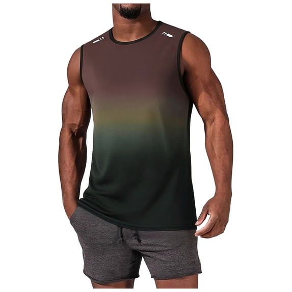 UAYOTSE Men Summer Undershirt Breathable Relaxed Fit Athletic Tank Tops for Running Swimming,Sizes L