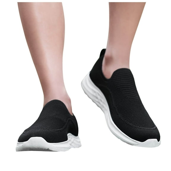 UAYOTSE Men's Athletic Walking Shoes - Lightweight Casual Knit Slip on Sneakers Casual Sports Shoes,White 40