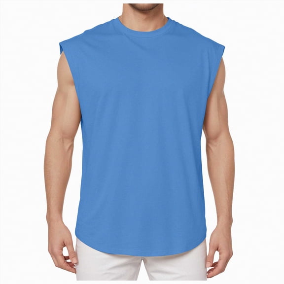 UAYOTSE Men's Casual Vest Muscle Men Sports Sleeveless Solid Color Top,Sizes M