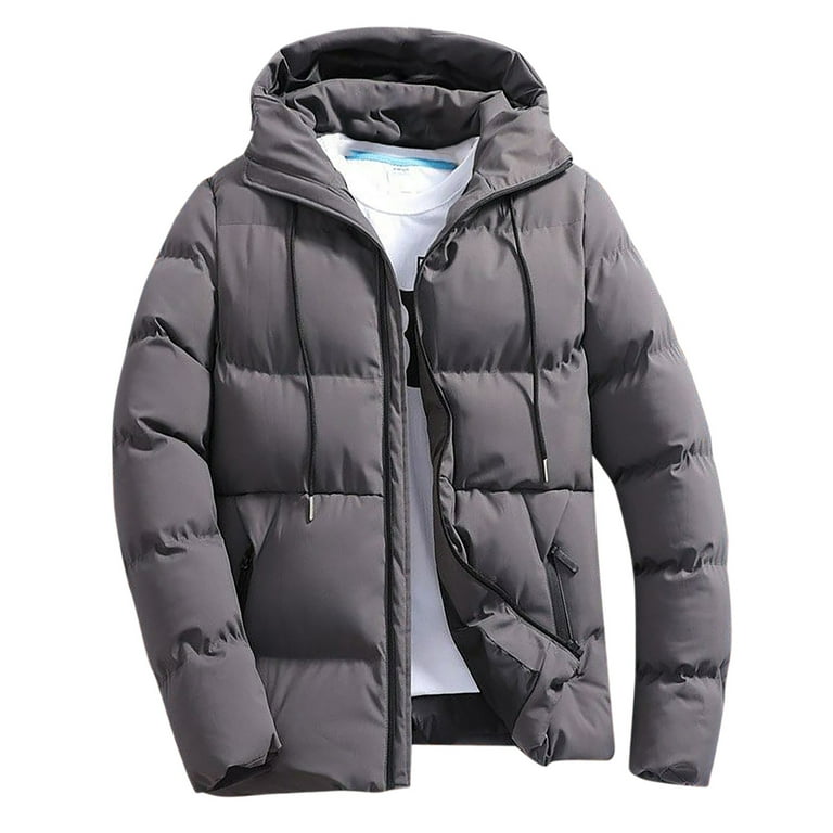 UAYOTSE Men's Jacket No Hood Winter Fashion Stand Collar Bomber Jacket  Casual Quilted Lightweight Snow Ski Puffer Coat,Dark Gray 5XL
