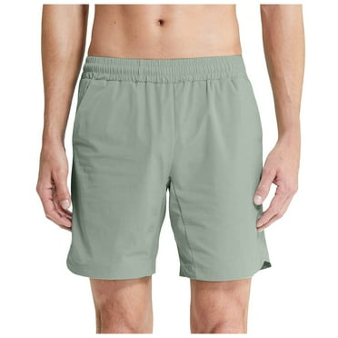 UAYOTSE Men's Linen Shorts Casual Drawstring Summer Beach Shorts,Mint Green XL