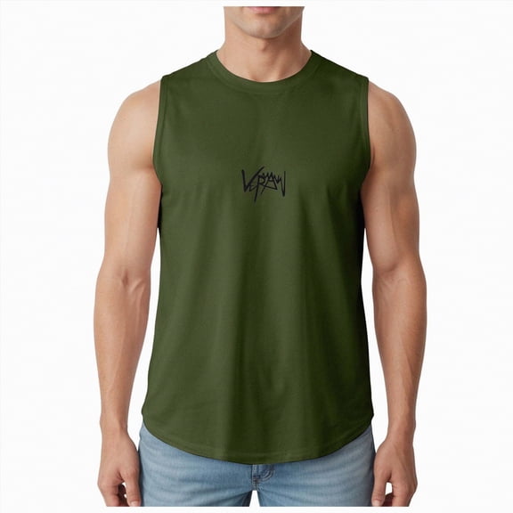 UAYOTSE Men's Quick Drying Mesh Fitness T Shirt Summer Loose Solid Color with Printed Vest,Sizes M