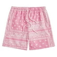thumbnail image 1 of UAYOTSE Men’s Short Elastic Waist Drawstring Casual Summer Beach Shorts with Pockets,Pink L, 1 of 2