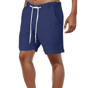 UAYOTSE Men's Shorts Walkshorts Elastic Waist Drawstring Summer Beach Shorts,Navy XXL