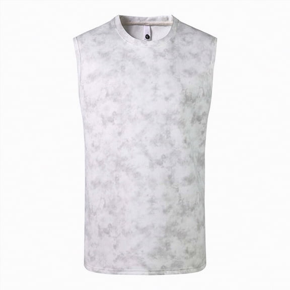 UAYOTSE Men's Sleeveless T Shirt Summer Breathable Large Size Loose Tie Dye Sleeveless Crew Neck Casual Vest,Sizes 3XL