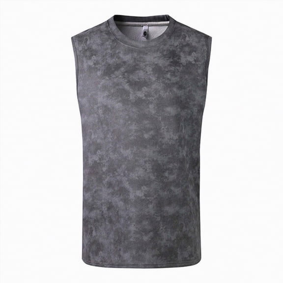 UAYOTSE Men's Sleeveless T Shirt Summer Breathable Large Size Loose Tie Dye Sleeveless Crew Neck Casual Vest,Sizes 5XL