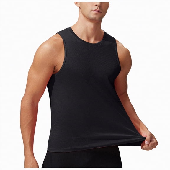 UAYOTSE Men's Sporty Slimfit T Shirt Fitness Breathable Underarm Shirts Plain Summer Tank Top Sleeveless Tank Top Classic Stretch Tank Top,Sizes XXL