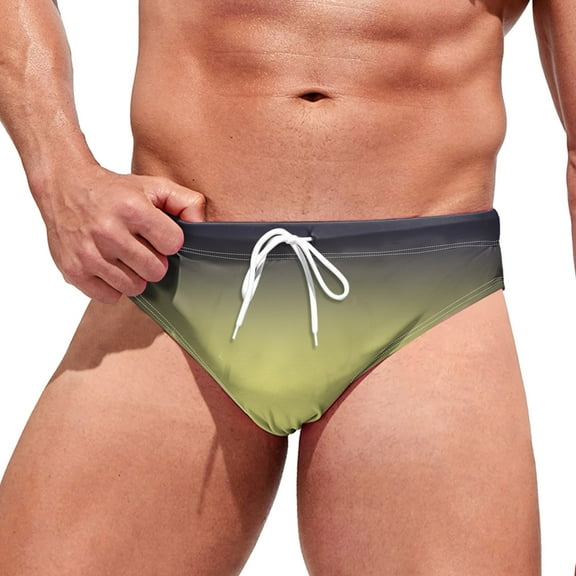 UAYOTSE Men's Swim Trunk Swimwear Bathing Suit Swimsuit Board Beach Sport Short,L Yellow