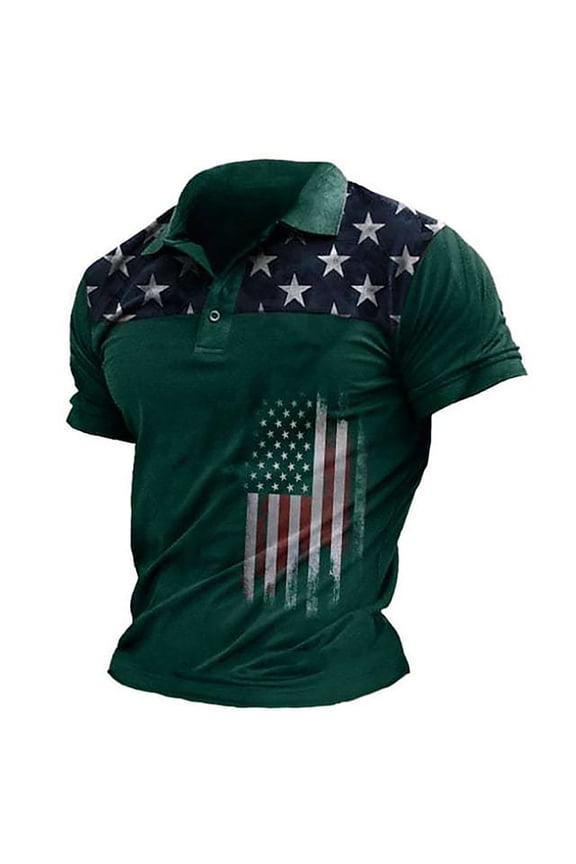 Mens American Flag USA Air Force Tshirts with Patches, Patriotic 4th of July Memorial Day Tees 3XL Green