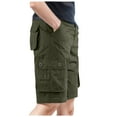 thumbnail image 1 of UAYOTSE Mens Cargo Shorts Twill Cotton Multi Pocket Relaxed Fit Below Knee Camo Cargo Shorts for Men,L Army Green, 1 of 5