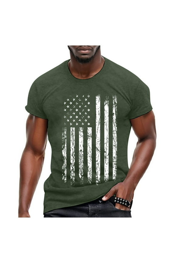 Mens Casual Soft Modal Small Printed T-Shirt, Round Neck and Short Sleeves for Skin-Friendly Wear 3XL AG