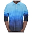 thumbnail image 1 of UAYOTSE Mens Knit Polo Long Sleeve Collared Sweater Polo Business Casual Polos with Pocket,XL Blue, 1 of 5