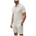 thumbnail image 1 of UAYOTSE Mens Shorts Set Summer 2 Piece Outfits Casual Solid Shirt and Short Sets Athletic Sportswear Suit Sweatsuit Tracksuits,Sizes L, 1 of 5