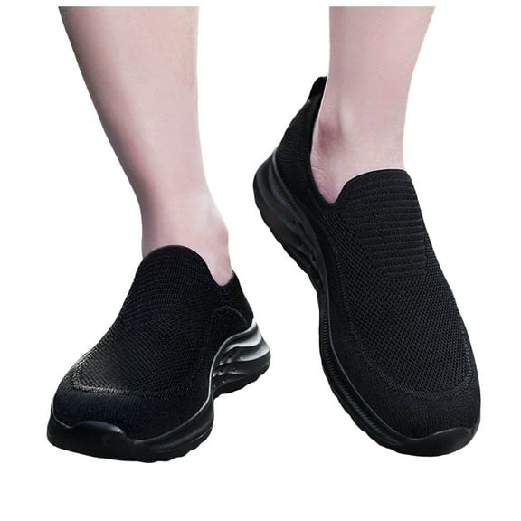 UAYOTSE Mens Slip on Loafers Walking Tennis Shoes Laceless Running Blade Sneakers Mesh Trail Jogging Casual Athletic,Black 42