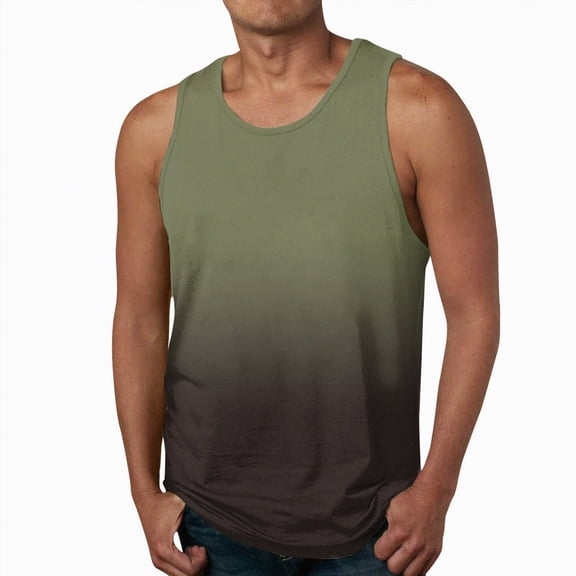 UAYOTSE Mens Summer Fashion Casual Beach Seaside Digital 3D Printed Round Neck Sleeveless T Shirt Vest Top,Sizes 4XL