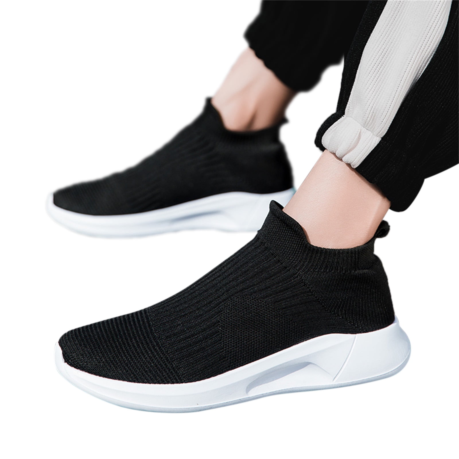 Mens Walking Shoes Lightweight Comfort Running Casual Mesh Sneakers Work Gym Non Slip Tennis,White 45
