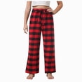 thumbnail image 1 of UAYOTSE Mid Big Kids Unisex Check PJ Pants Soft Skin Friendly Lounge Trousers Casual Bedroom Sleepwear,Sizes 11-12 Years, 1 of 9