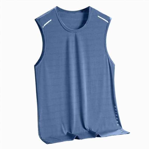 UAYOTSE Muscle Shirts Men's Sporty Slimfit T Shirt Fitness Breathable Underarm Shirts Plain Summer Tank Top Cotton Sleeveless Tank Top Classic Stretch Tank Top,Sizes L