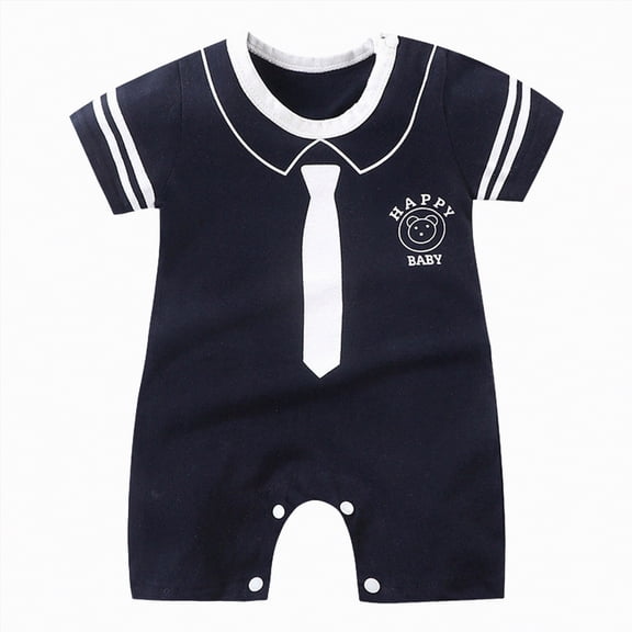 UAYOTSE Newborn Baby Boy Summer Clothes Short Sleeve Romper Jumpsuit One Piece Outfit,Sizes 0-6 Months