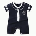 thumbnail image 1 of UAYOTSE Newborn Baby Boy Summer Clothes Short Sleeve Romper Jumpsuit One Piece Outfit,Sizes 6-12 Months, 1 of 4