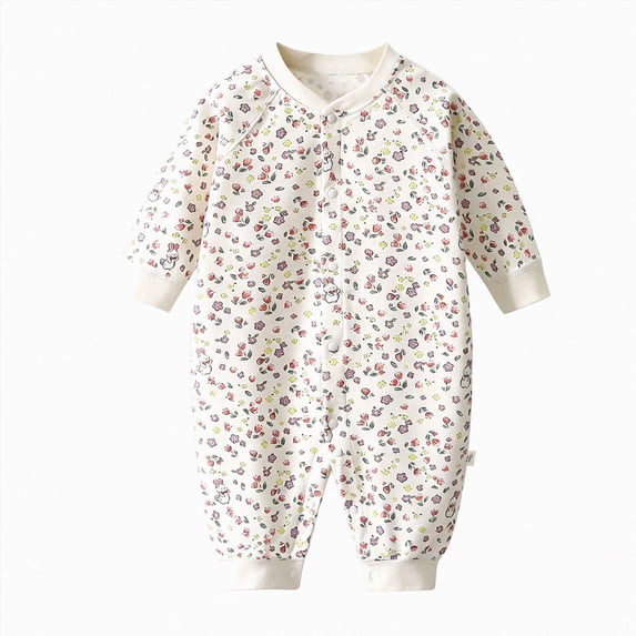 UAYOTSE Newborn Baby Fall Winter Clothes Unisex Cute Print Jumpsuit Pajamas Infant Boys Girls Romper 0 3 6 9 12 18 24 Months,Sizes 12-18 Months