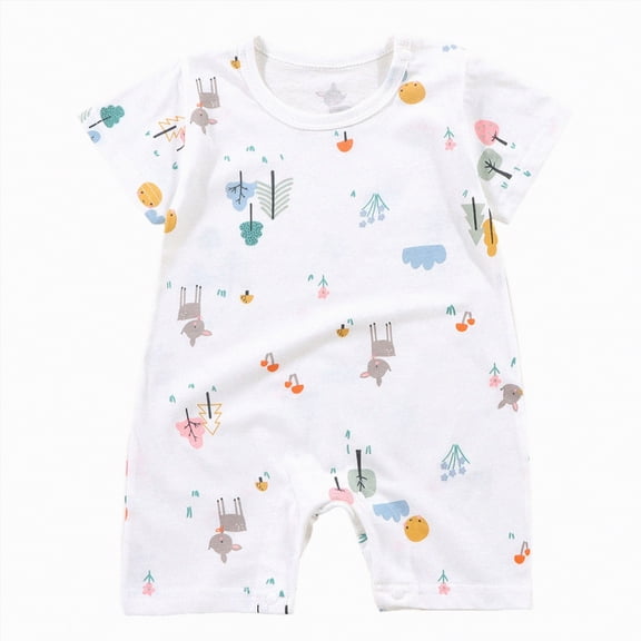 UAYOTSE Newborn Short Sleeve Romper Solid Jumpsuit Cotton Infant Clothes Baby Girl Boy One-Piece Outfit,Sizes 12-18 Months