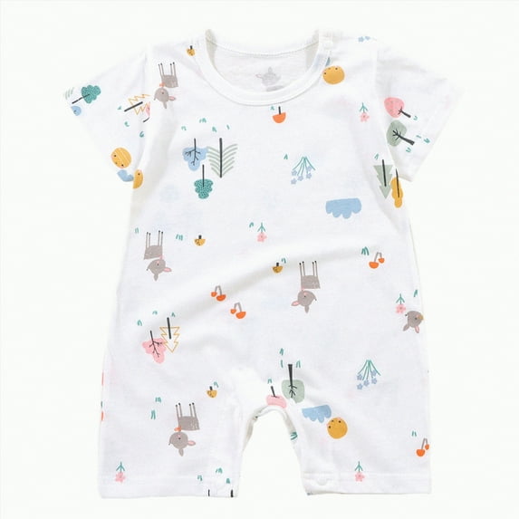 UAYOTSE Newborn Short Sleeve Romper Solid Jumpsuit Cotton Infant Clothes Baby Girl Boy One-Piece Outfit,Sizes 18-24 Months