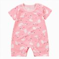 thumbnail image 1 of UAYOTSE Newborn Short Sleeve Romper Solid Jumpsuit Cotton Infant Clothes Baby Girl Boy One-Piece Outfit,Sizes 6-12 Months, 1 of 3