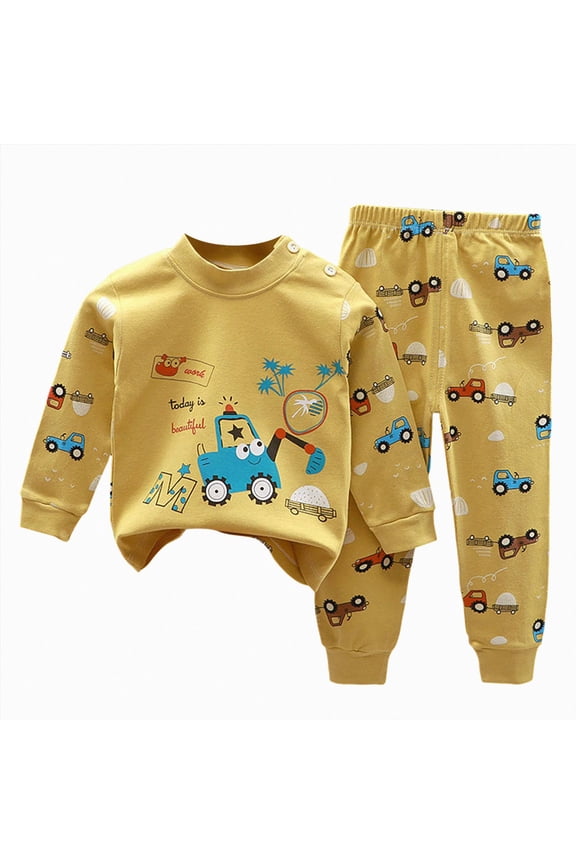 Pajama Set for Little Boys Girls Long Sleeve T Shirt and Elastic Waist PJs Pants Anime Character Sleepwear Gifts for Boys Girls ,Sizes 4-5 Years