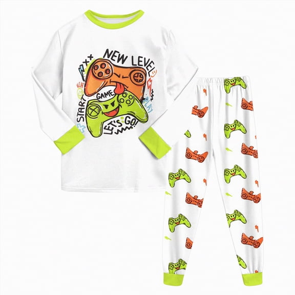 UAYOTSE Planet Pajamas Sets Dinosaur Cotton Truck 2 Piece Long Sleeve Train Sets Sleepwear Clothes Set Loungewear,Sizes 5-6 Years