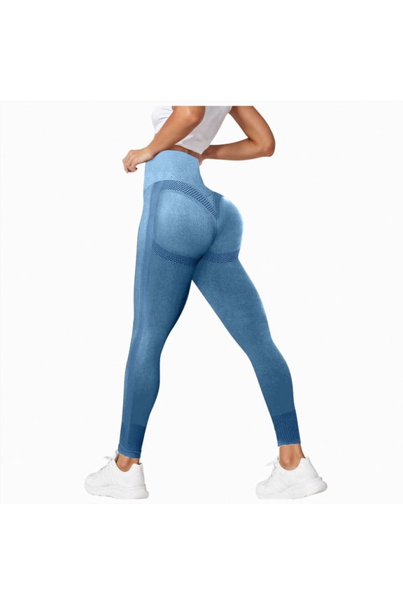 Scrunch Lifting Workout Leggings for Women High Waist Yoga Pants Amplify Gym Seamless Booty Tights(Blue#1,S)